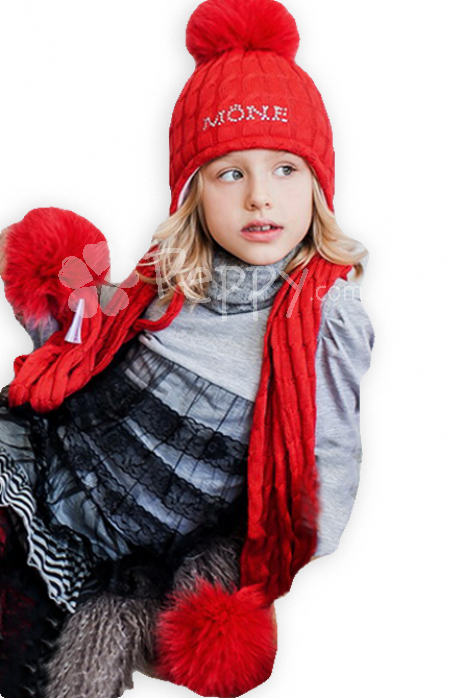  Детский набор шапка+шарф Mone  для девочки